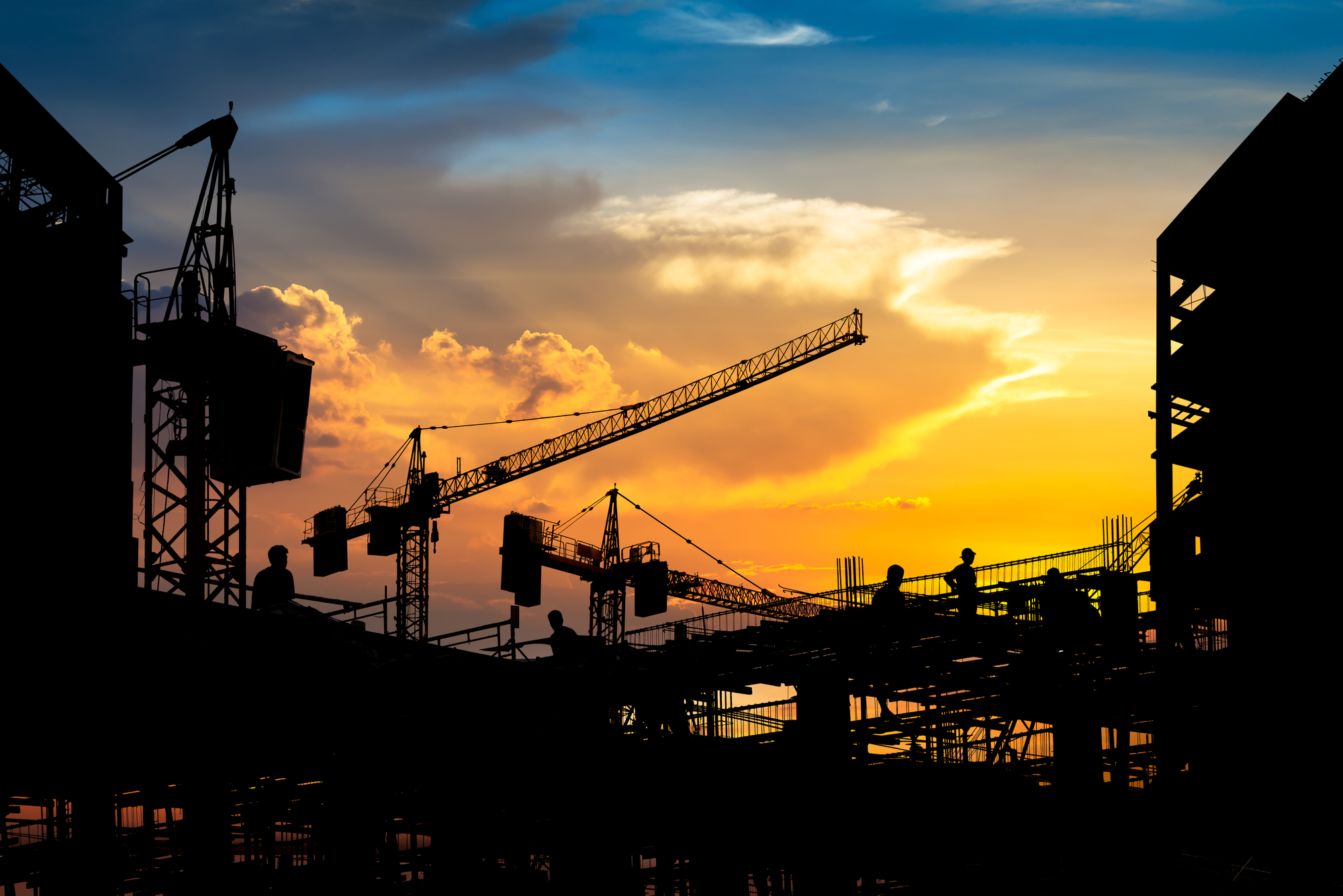 Construction site silhouette